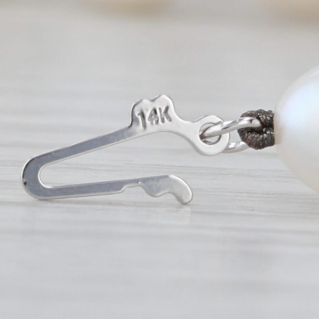 Cultured Pearl Strand Necklace 14k White Gold Clasp Single Bead Strand 18"