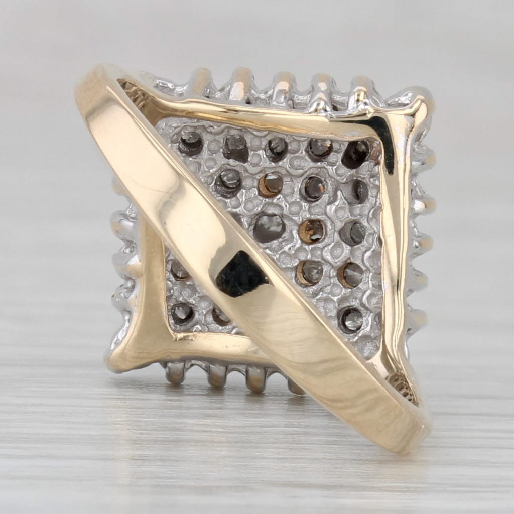 Gray 0.50ctw Diamond Cluster Ring 14k White Yellow Gold Size 6