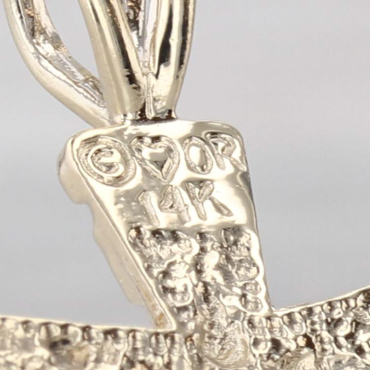 Gold Nugget Cross Pendant 14k Yellow Gold Religious Jewelry