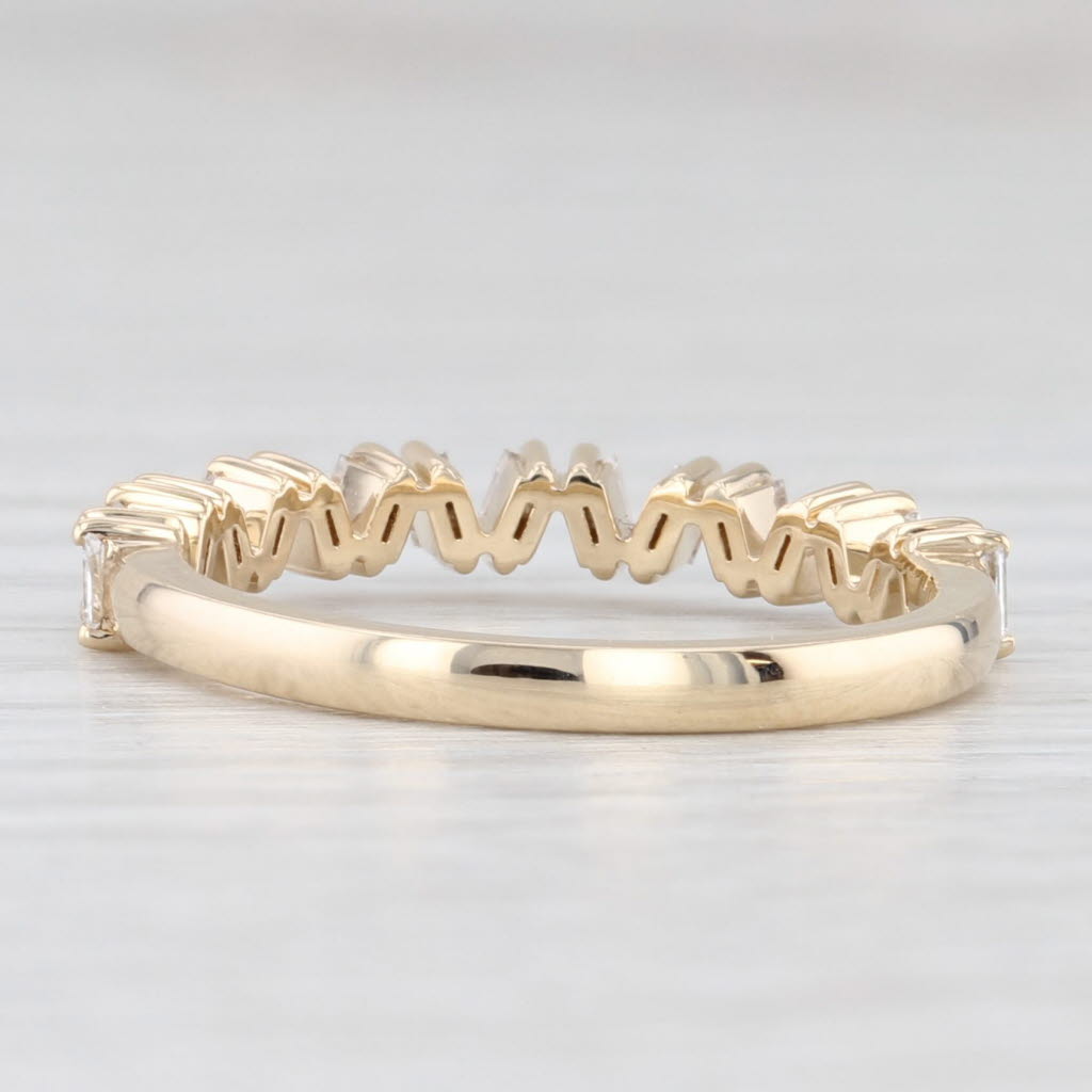 Light Gray New 0.35ctw Diamond Wedding Ring 14k Yellow Gold Stackable Anniversary Band 6.5