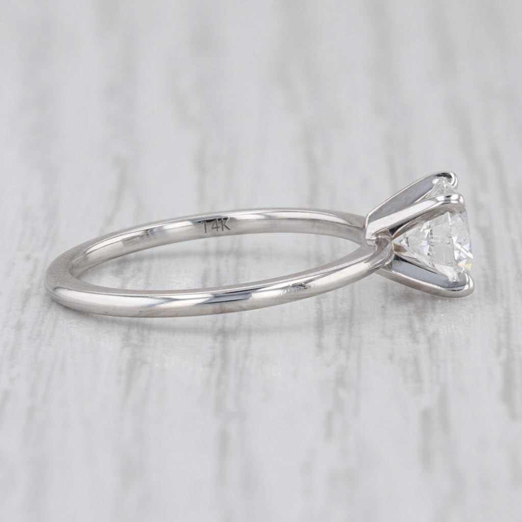 1.55ct IGI Lab Grown Round Diamond Solitaire Engagement Ring 14k White Gold Sz 9