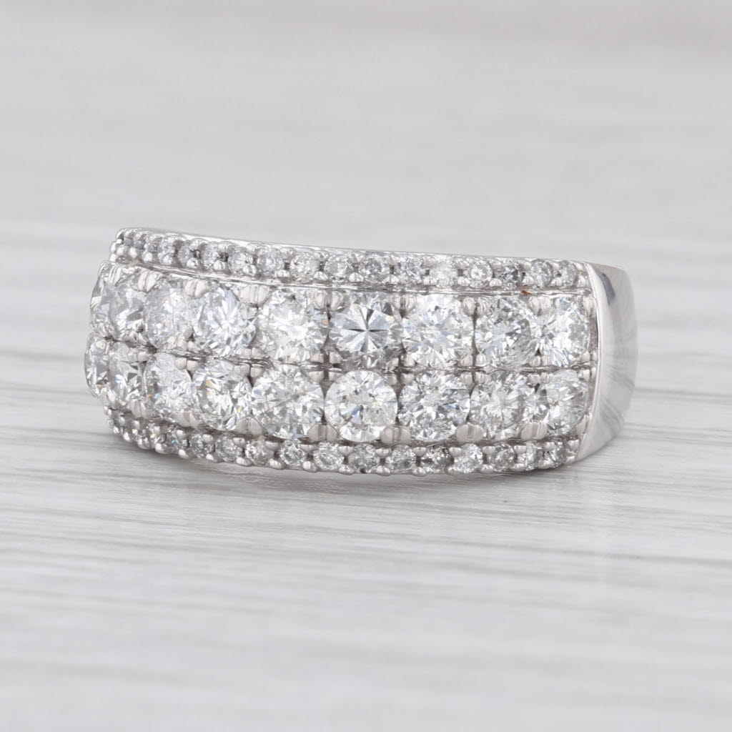 1.82ctw Diamond Ring 10k White Gold Size 7 Wedding Anniversary Band