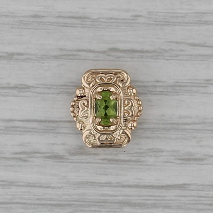 0.50ct Peridot Oval Solitaire Slide Bracelet Charm 14k Gold Richard Glatter