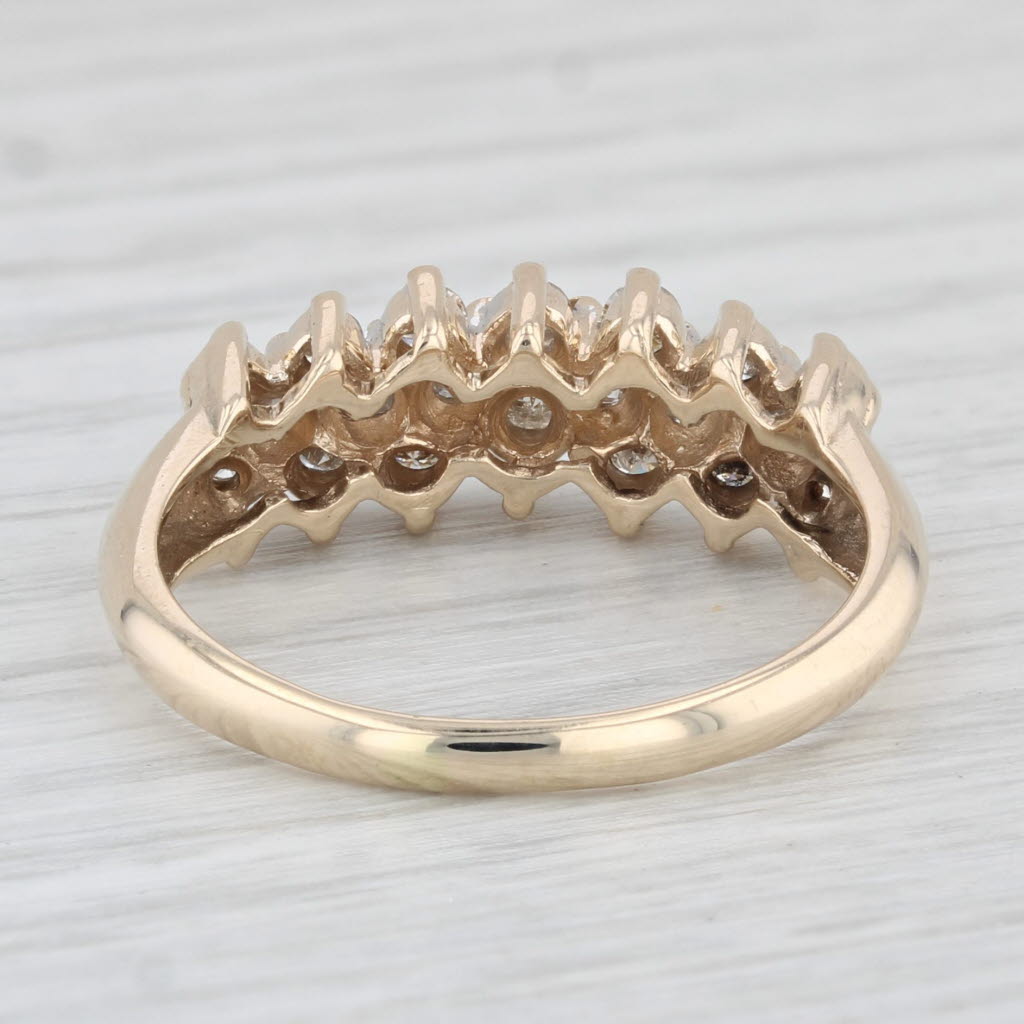 Light Gray 0.50ctw Tiered Diamond Ring 10k Yellow Gold Wedding Anniversary Band Size 7.75