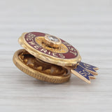 Vintage Pabst Blue Ribbon 50 Year Service Pin Diamond 14k Gold Enamel Lapel