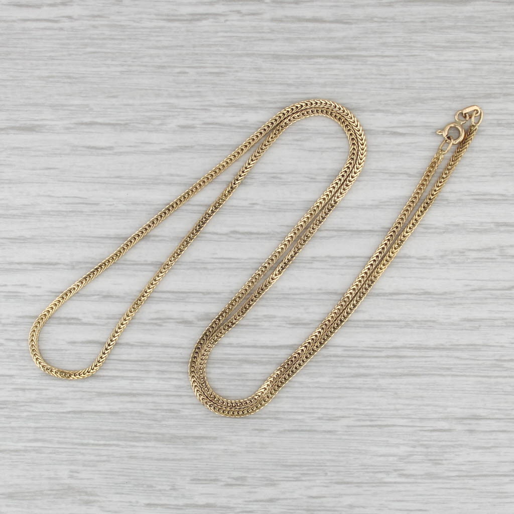20.5" 1.8mm Wheat Chain Necklace 18k Yellow Gold