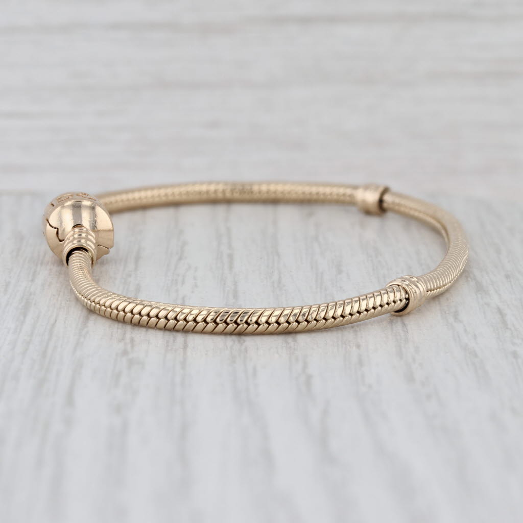 Pandora Moments Gold Clasp Charm Bracelet 550702 14k Yellow Gold 8.25" 21cm
