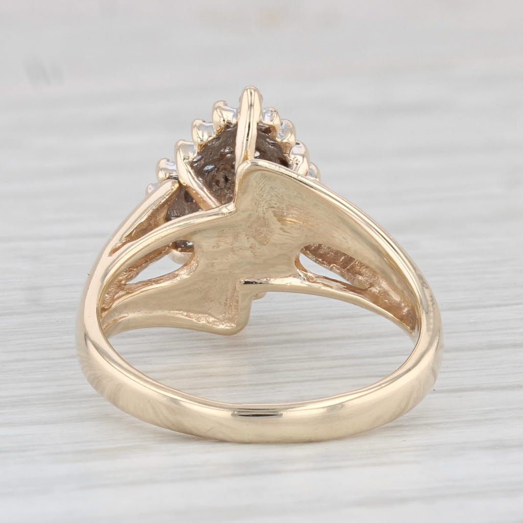 Light Gray 0.18ctw Diamond Cluster Ring 10k Yellow Gold Size 6.25