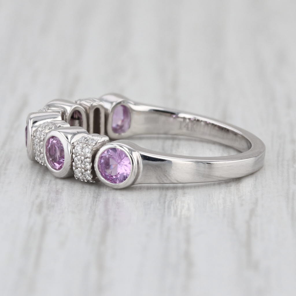 Sonia B 1.88ctw Pink Sapphire Diamond Ring 14k White Gold Size 9.25 Stackable