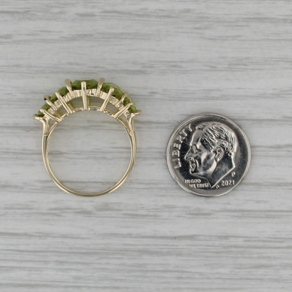 4.78ctw Peridot 5-Stone Ring 14k Yellow Gold Size 7.5
