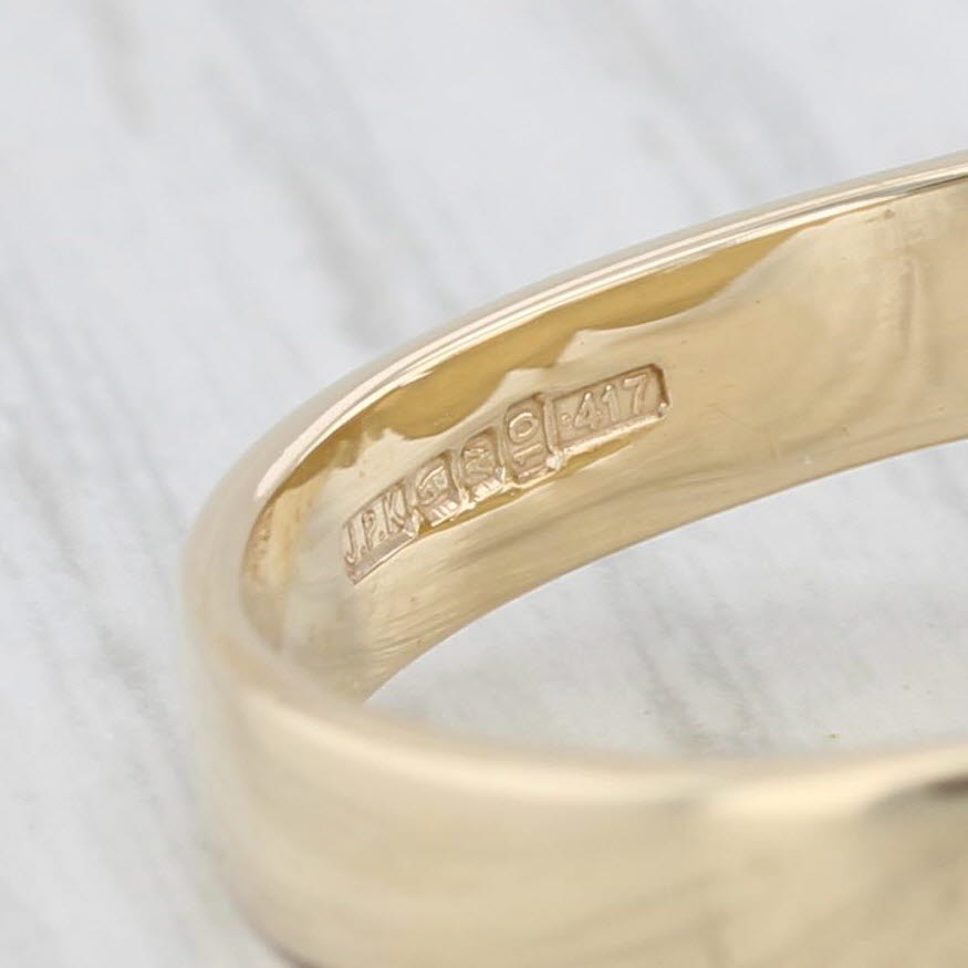 Light Gray Irish Claddagh Ring 10k Yellow Gold Size 11 Wedding Band