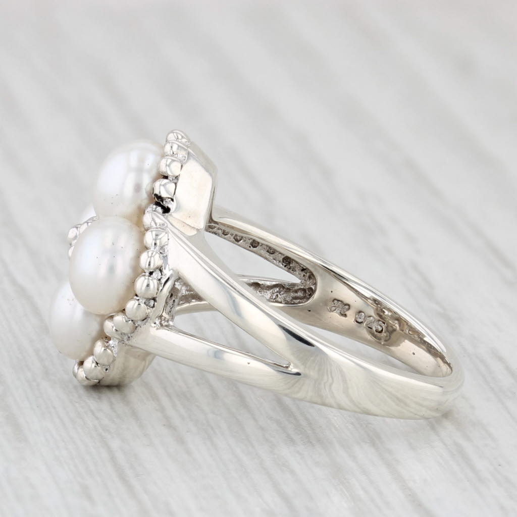 Light Gray Honora Cultured Pearl Cluster Ring Sterling Silver Size 6