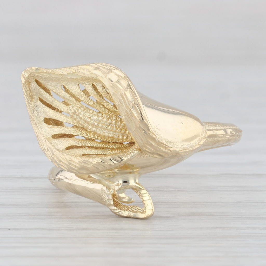 Light Gray Lily Bypass Ring 14k Yellow Gold Flower Statement Size 8