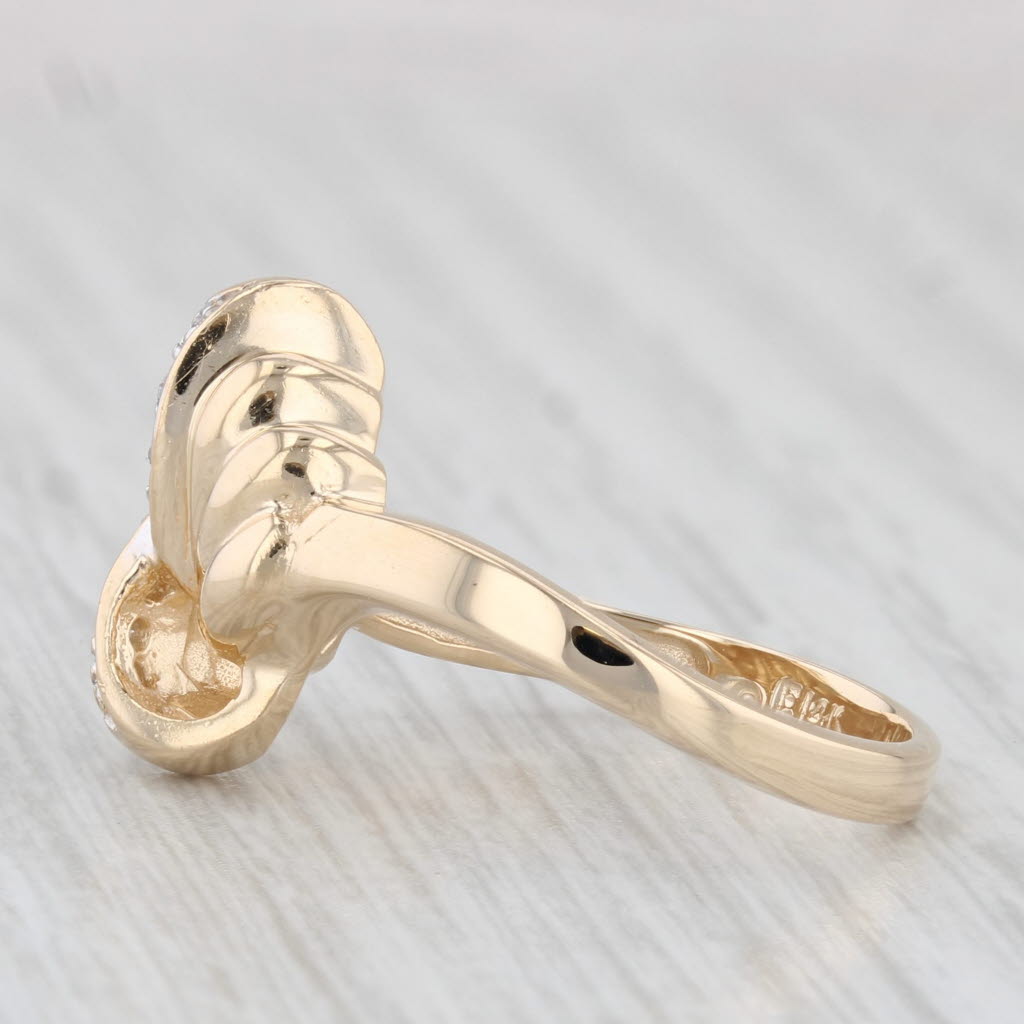Light Gray Diamond Knot Ring 14k Yellow Gold Size 6