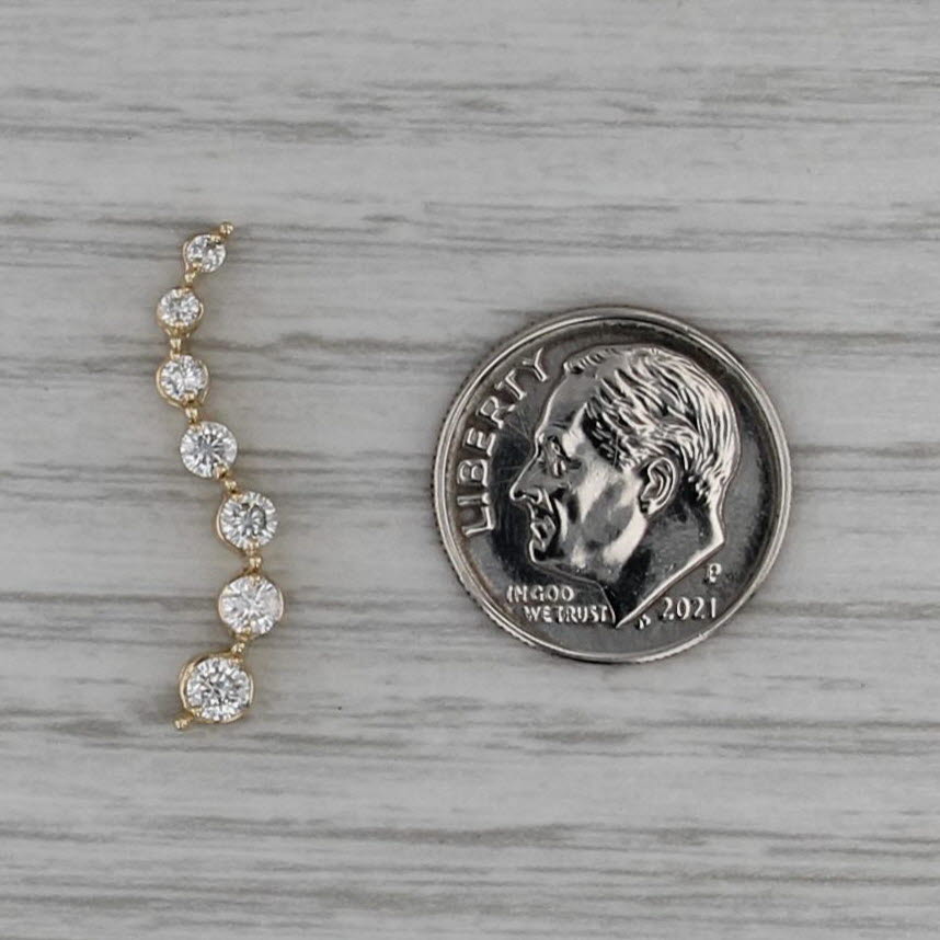 0.50ctw Graduated Diamond Journey Pendant 14k Yellow Gold Floating Drop