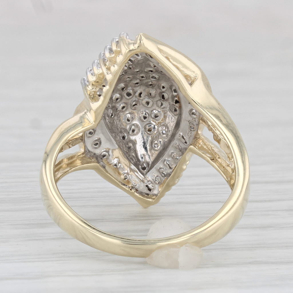 Light Gray 0.23ctw Diamond Cluster Ring 10k Yellow Gold Size 7Cocktail