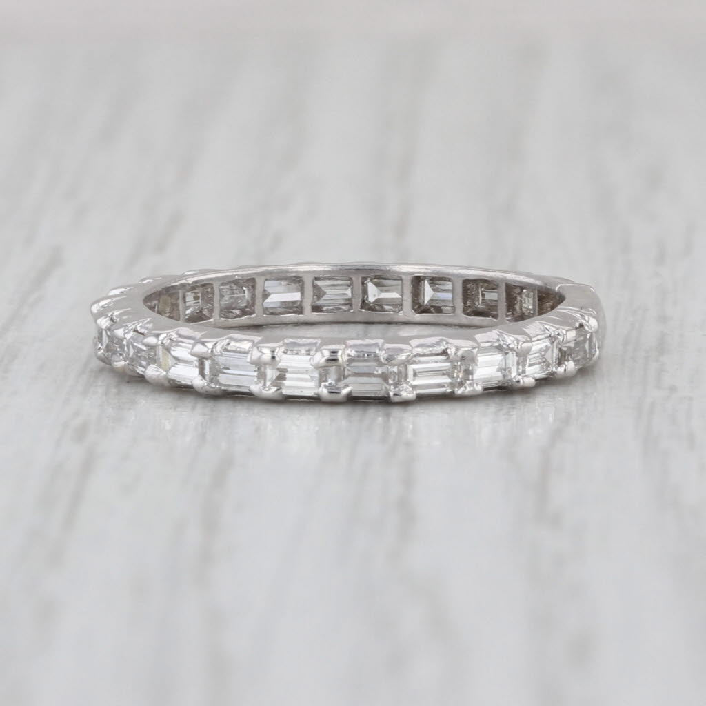 1.20ctw Diamond Wedding Band Platinum Size 9 Stackable Anniversary Ring