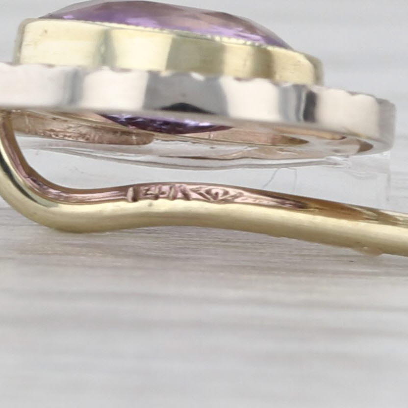 Antique Amethyst Stickpin 14k Yellow Gold 1.08ct Oval Solitaire