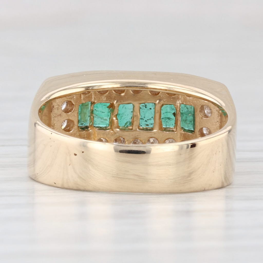 0.75ctw Emerald Diamond Ring 14k Yellow Gold Size 5.75