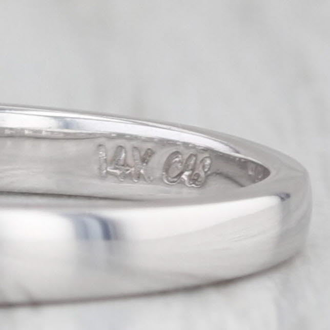 0.18ctw Diamond Wedding Band 14k White Gold Size 8 Stackable Anniversary Ring