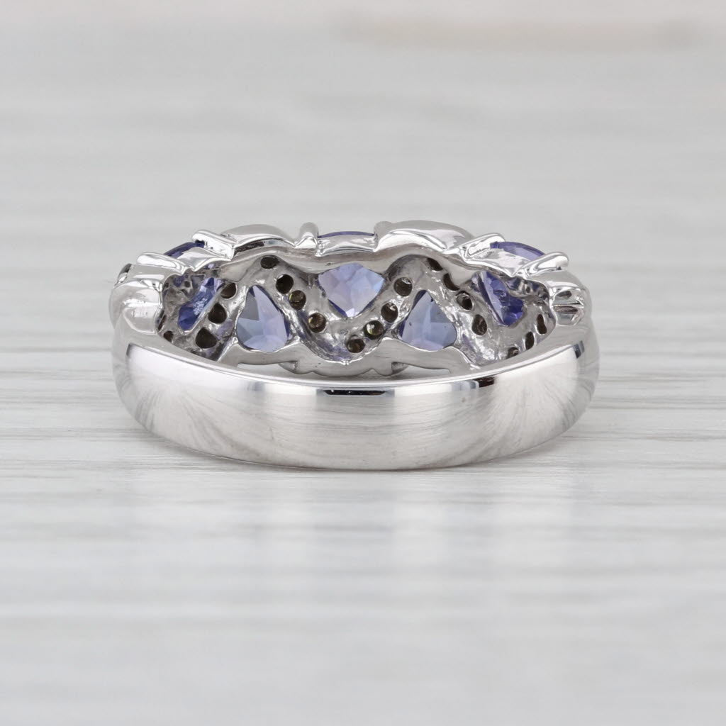 1.31ctw Tanzanite Diamond Ring 14k White Gold Size 6.75-7 Stackable