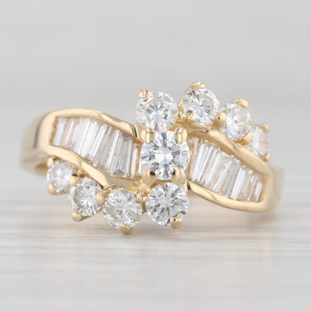 1.29ctw Diamond Bypass Overlay Ring 18k Yellow Gold Size 7.25