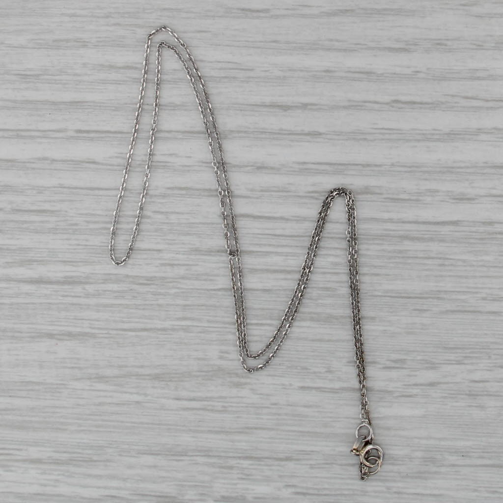 Cable Chain Necklace 18" 0.7 14k White Gold