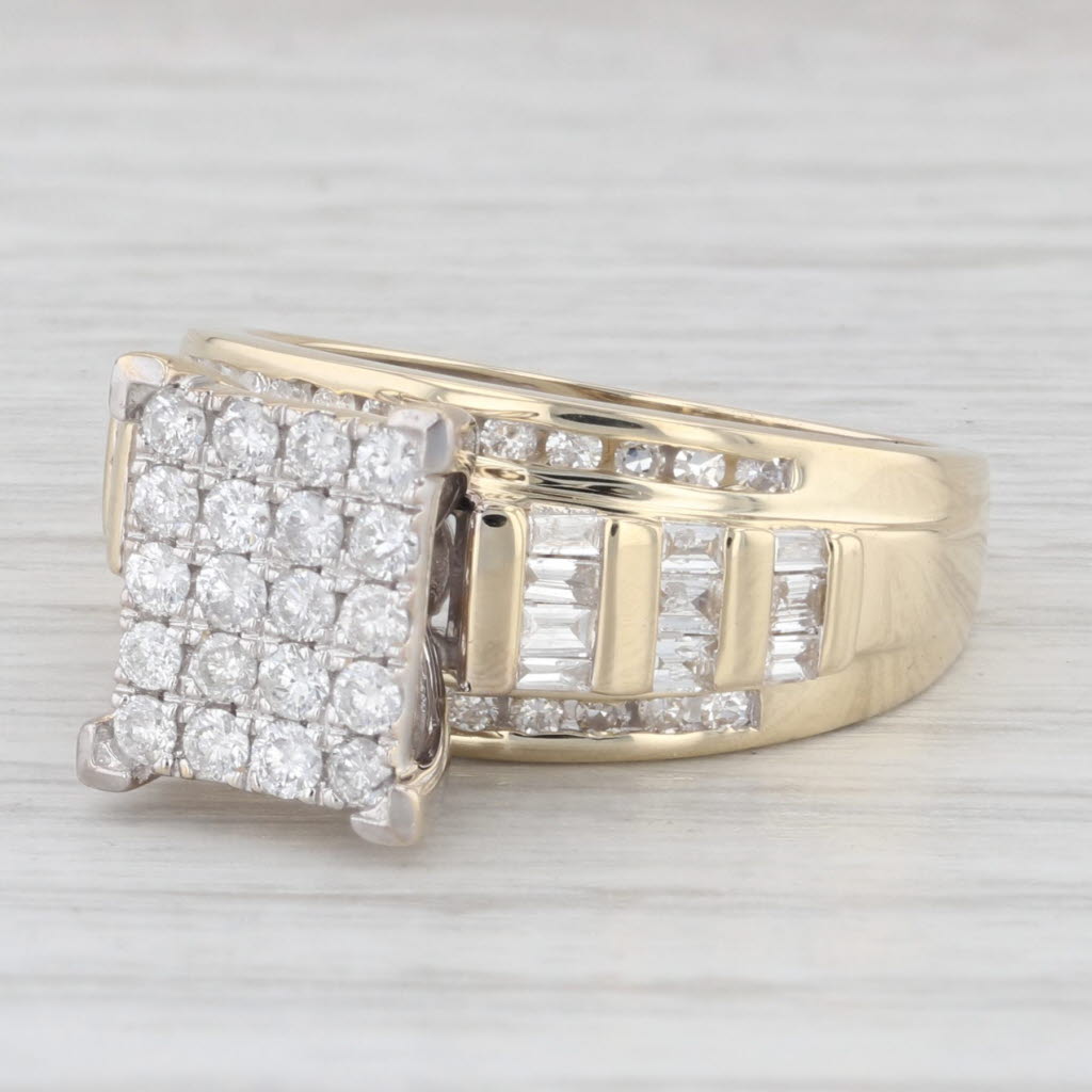 Light Gray 1.16ctw Diamond Engagement Ring 10k Gold Size 7.25 Cathedral Band
