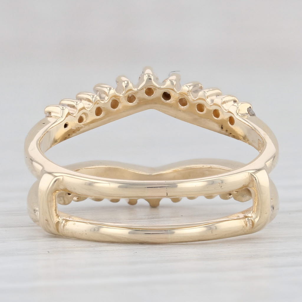 Light Gray 0.33ctw Diamond Ring Jacket Wrap 14k Yellow Gold Size 6.5 Guard Wedding Band