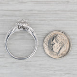 The Leo Diamond Halo Engagement Ring 0.77ctw Princess 14k White Gold Size 7