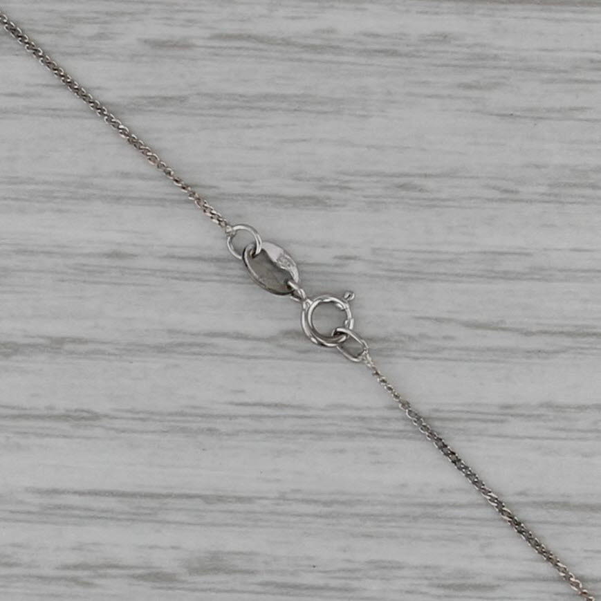 0.25ctw Diamond Journey Pendant Necklace 14k White Gold 17" Curb Chain