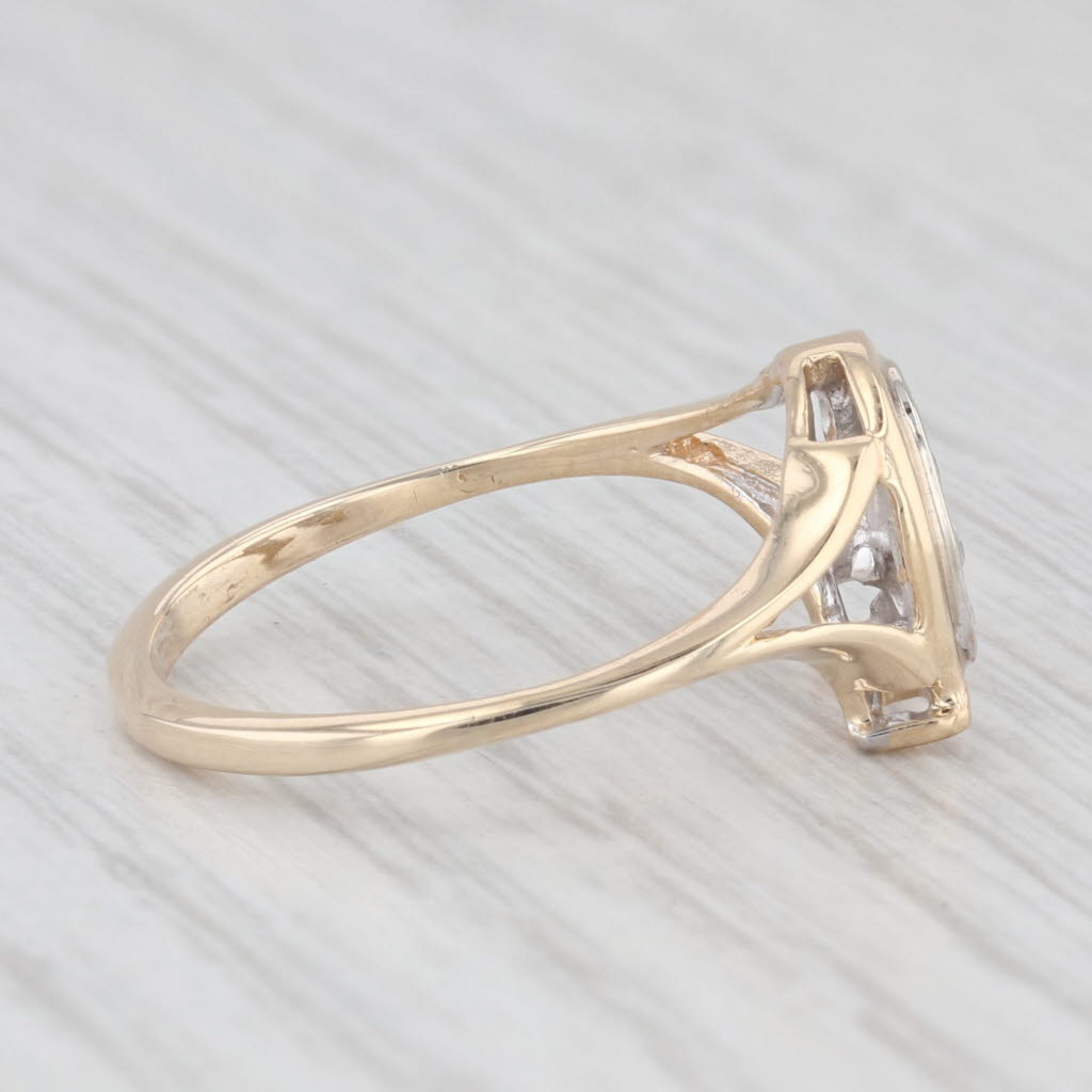 Light Gray Diamond Horseshoe Ring 10k Yellow Gold Size 7 Western Good Luck