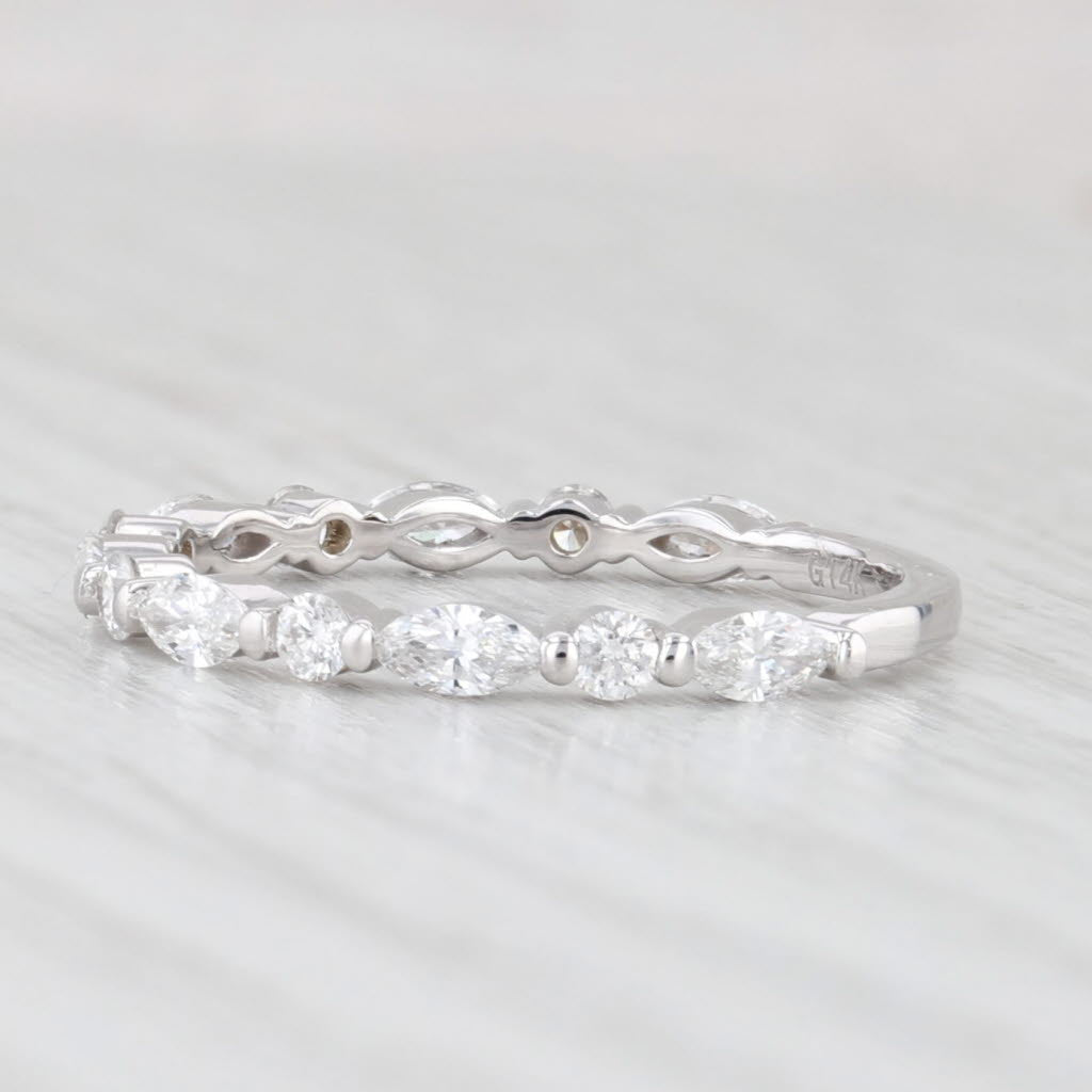 Light Gray New 0.63ctw Diamond Wedding Band 14k White Gold Stackable Anniversary Ring 6.25