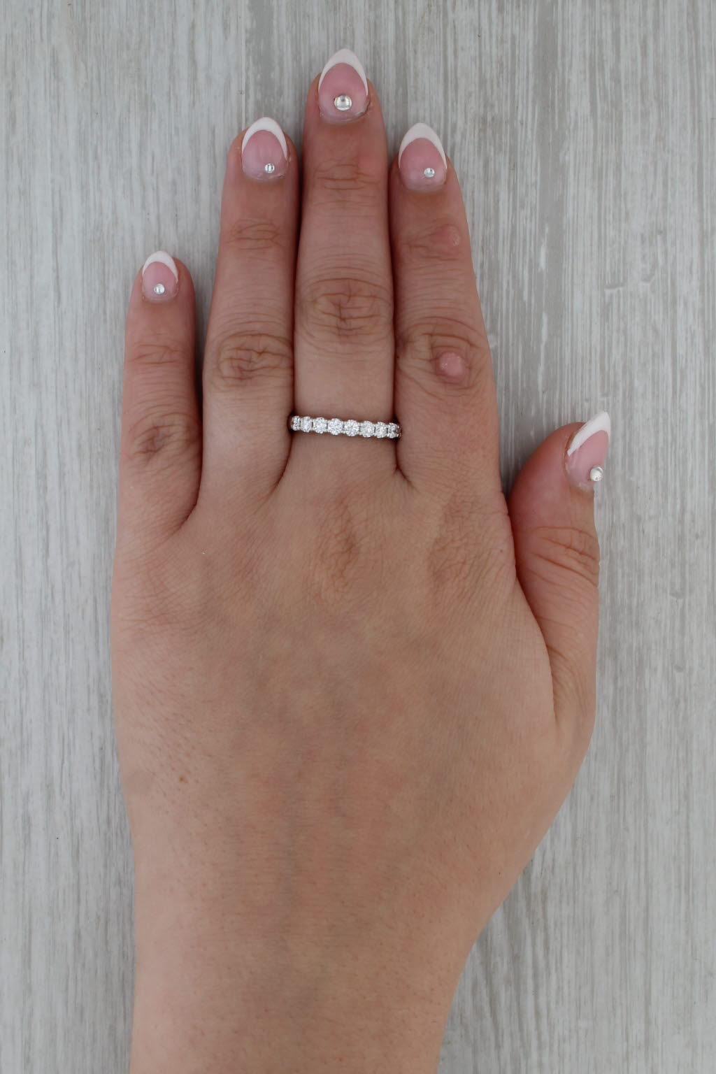 0.55ctw Diamond Wedding Band 14k White Gold Stackable Anniversary Ring