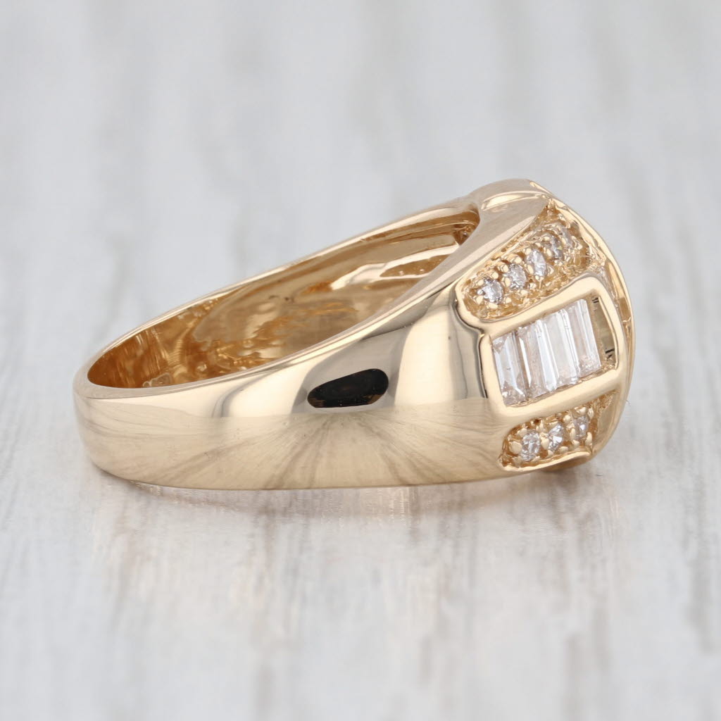 0.98ctw Diamond Geometric Ring 14k Yellow Gold Size 6.75-7