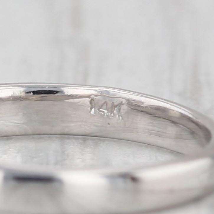 Diamond Solitaire Bypass Ring 14k White Gold Size 4.5 Stackable