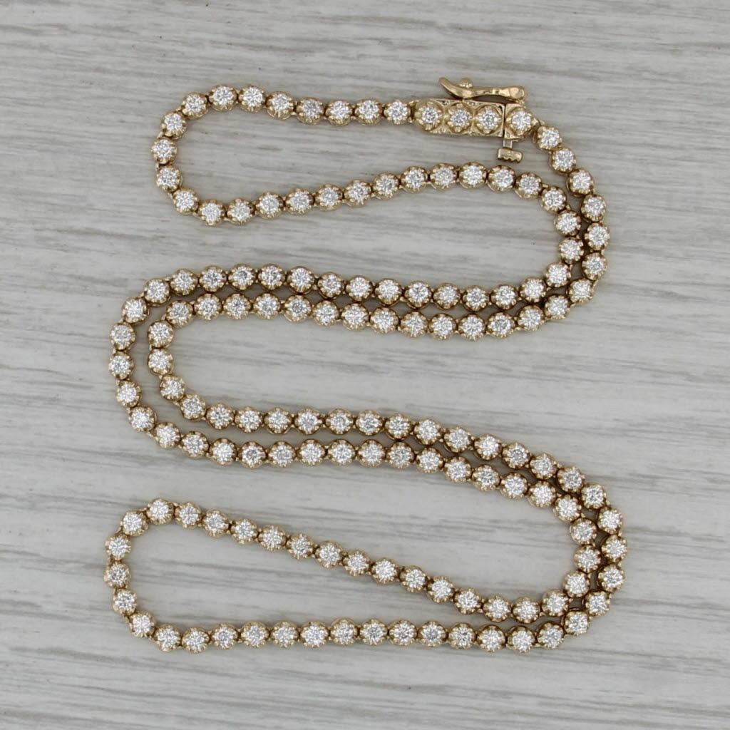 4.75ctw Lab Grown Diamond Tennis Necklace 14k Yellow Gold 19" 3mm VS2