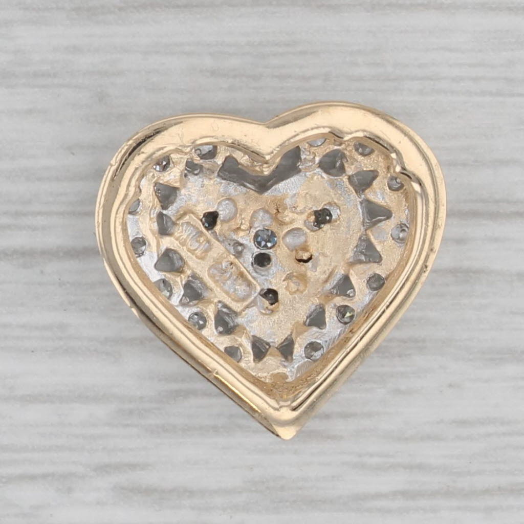 Gray 0.23ctw Diamond Heart Pendant 10k Yellow Gold