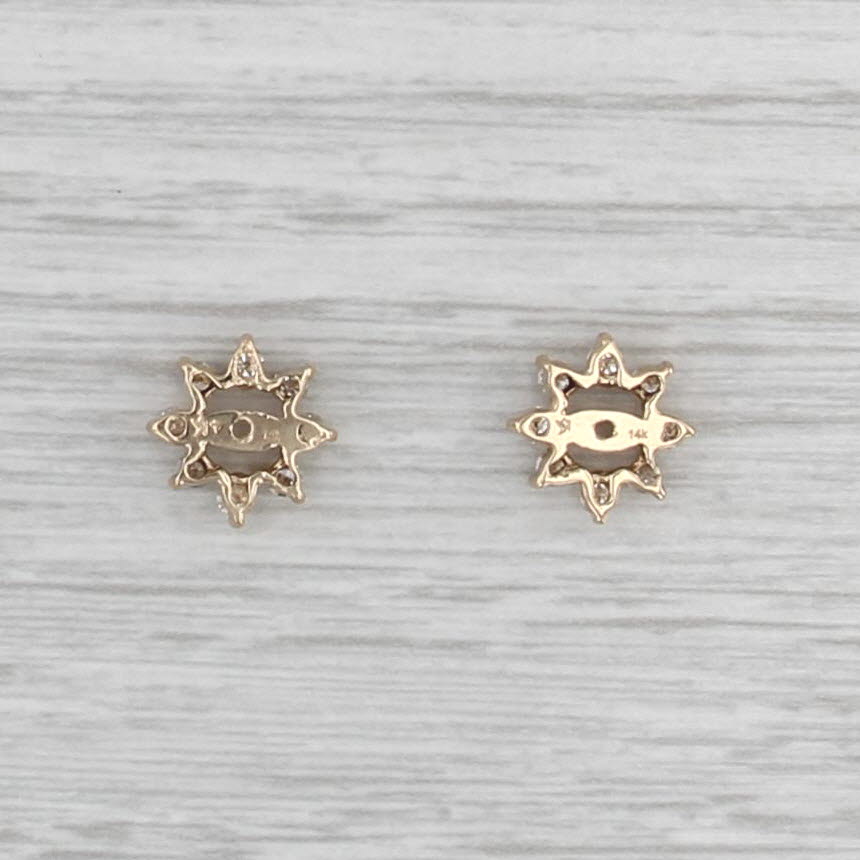 0.48ctw Diamond Earring Enhancer Jackets for Stud Earrings 14k Yellow Gold