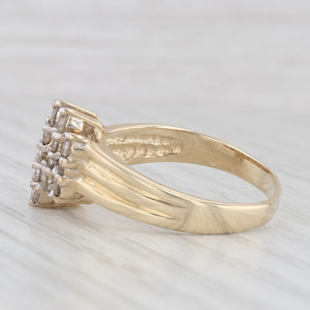 Light Gray 0.75ctw Diamond Cluster Ring 14k Yellow Gold Size 10