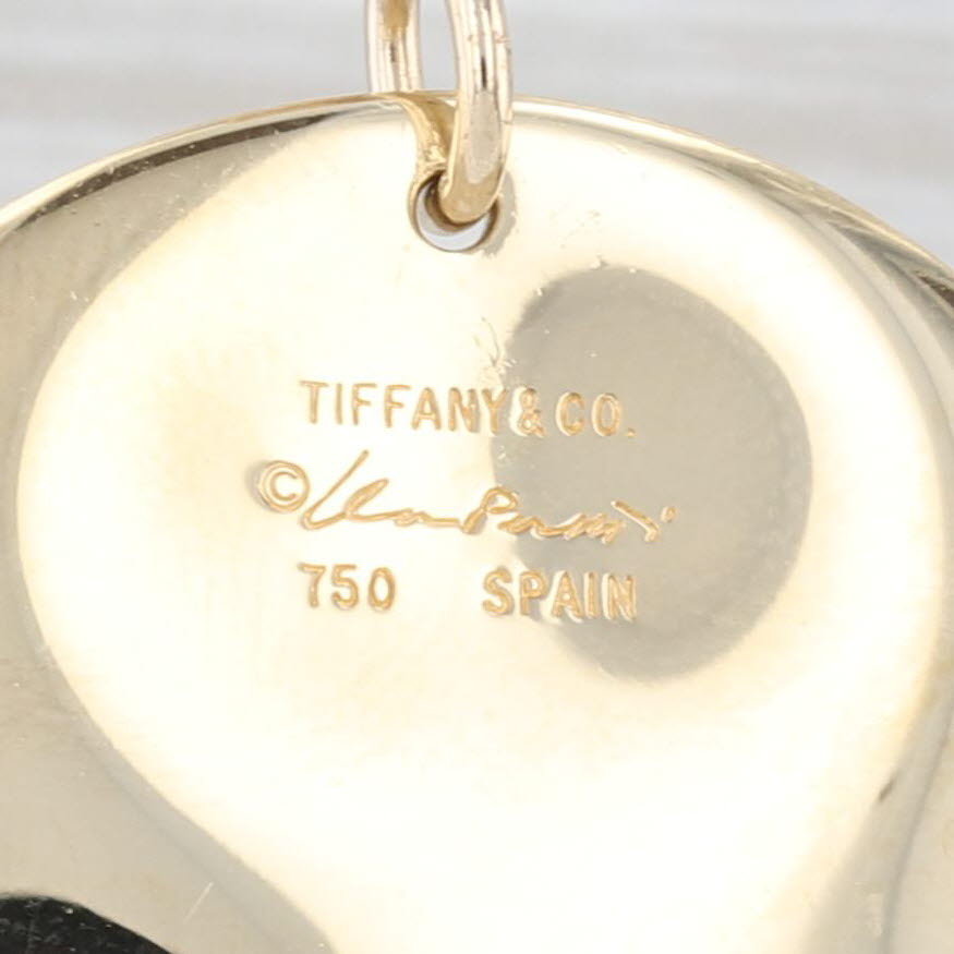 Antique White Tiffany & Co Elsa Peretti Large Circle Dangle Earrings 18k Yellow Gold Drops