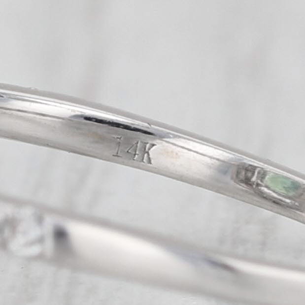 2.46ctw Green Tourmaline Diamond Halo Ring 14k White Gold Size 7.75