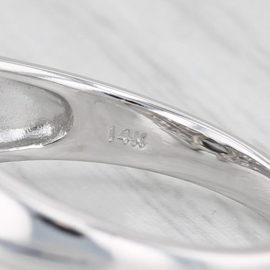 Light Gray Black Cultured Pearl 0.26ctw Diamond Ring 14k White Gold Size 7.25