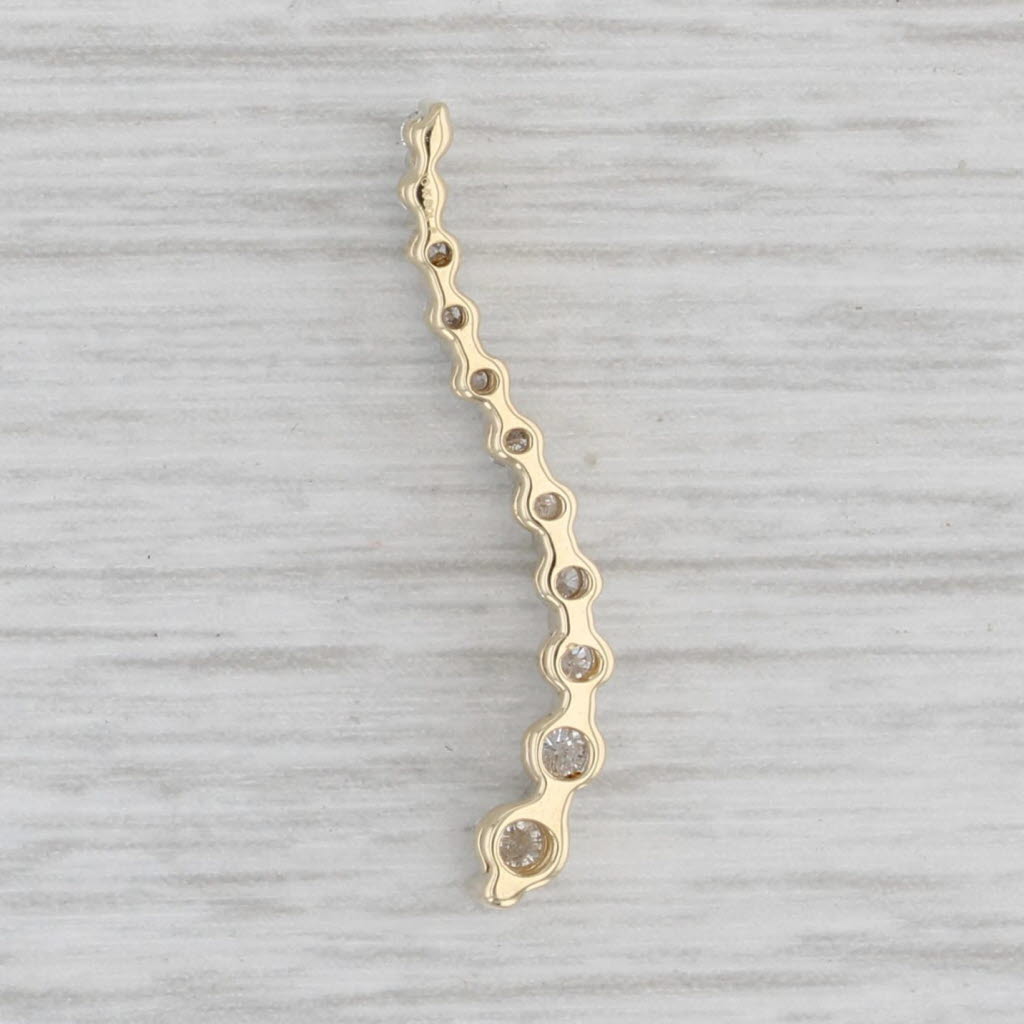Gray 0.20ctw Graduated Diamond Journey Pendant 10k Yellow Gold