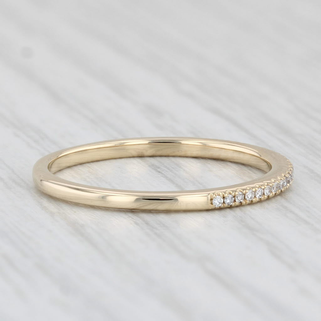 Light Gray Diamond Accented Wedding Band 14k Yellow Gold Size 7 Stackable Ring Shy