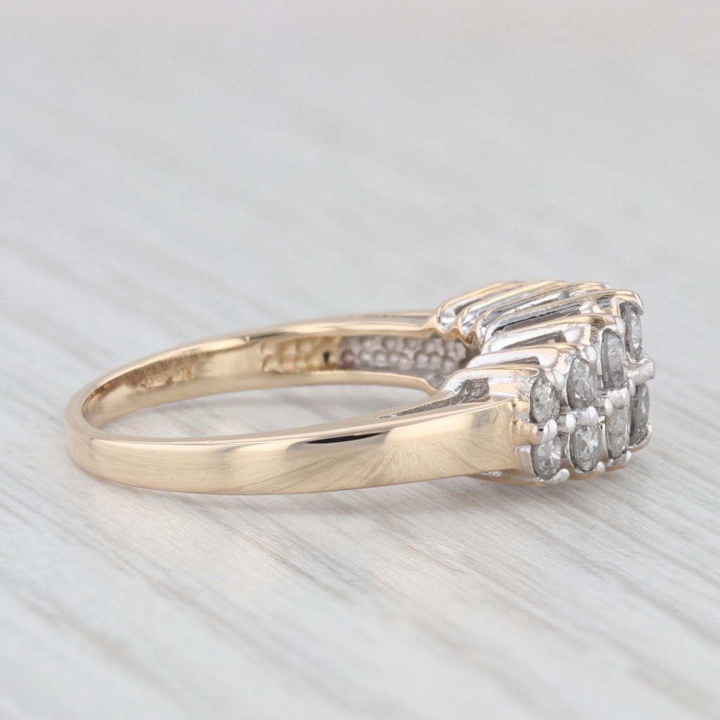 Light Gray 0.85ctw Tiered Diamond Ring 14k Yellow Gold Size 7 Anniversary Stackable