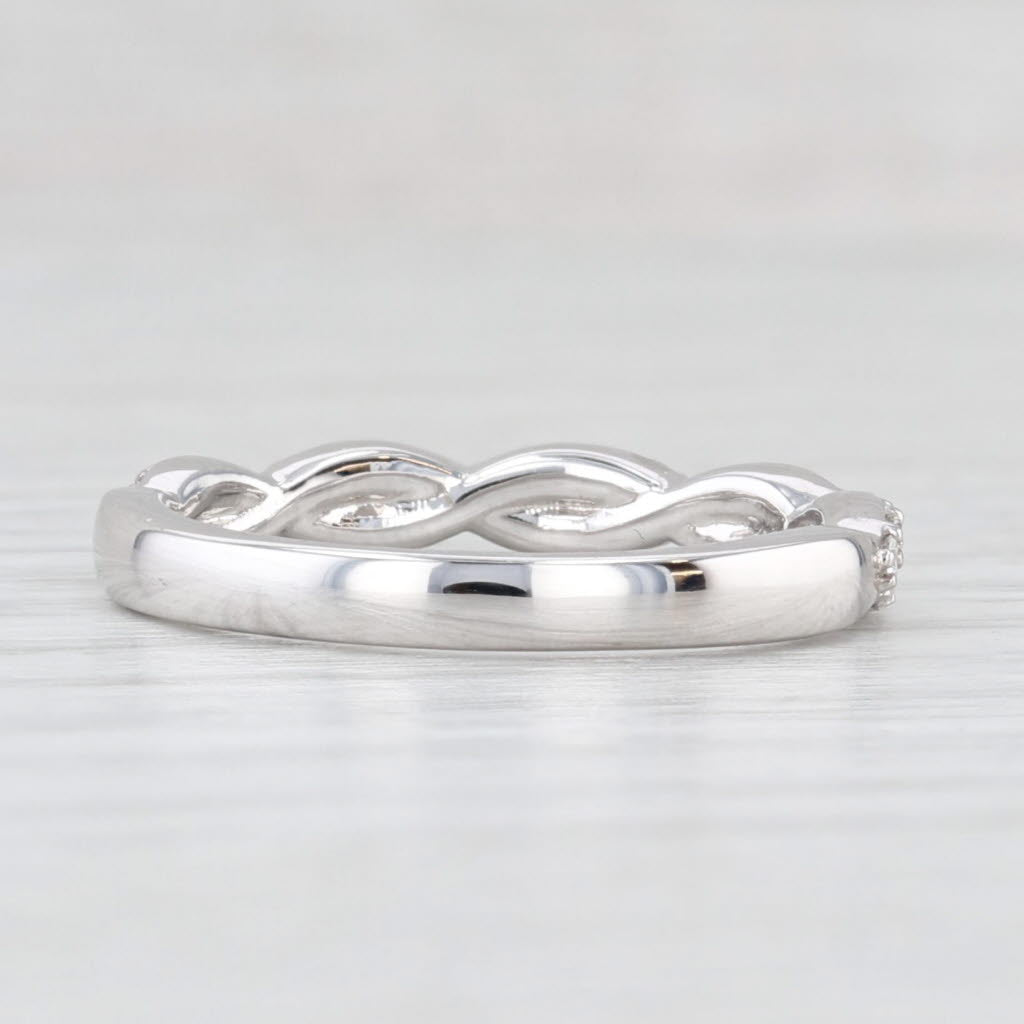 Light Gray New 0.23ctw Diamond Woven Ring 14k White Gold Wedding Band Stackable Size 5.75-6