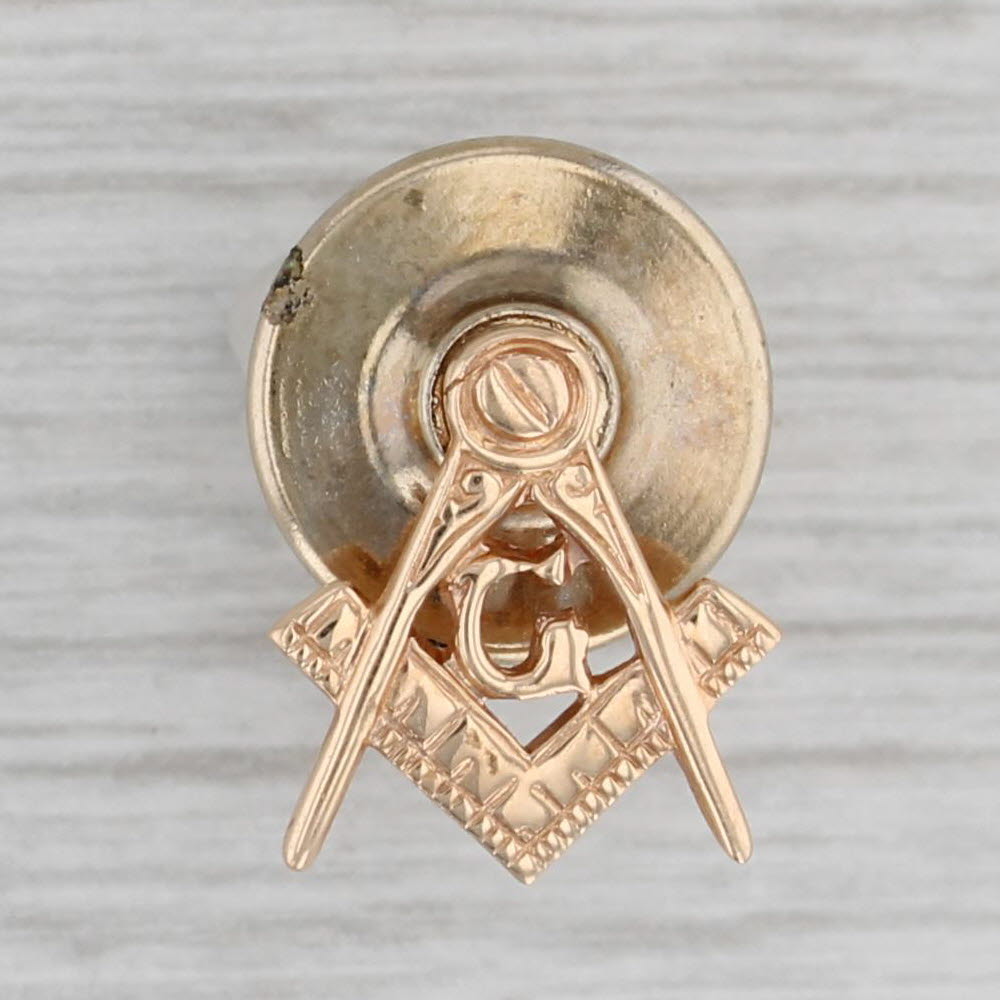 Masonic Square & Compass Lapel Pin - Blue & Gold 1 Inch Round Emblem