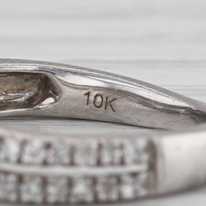 0.13ctw Diamond Double Band Ring 10k White Gold Size 4.75Wedding Ring