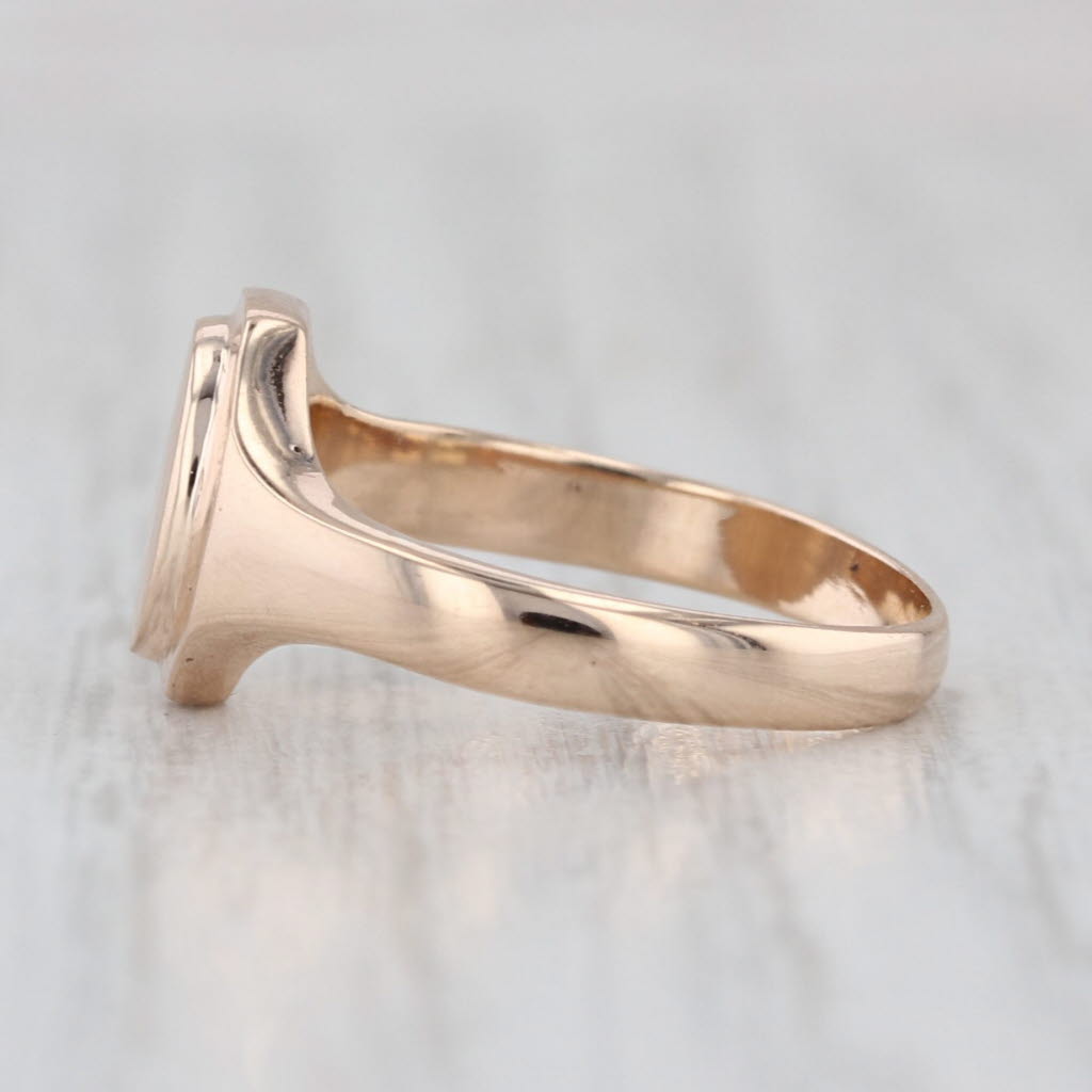Vintage Engravable Signet Ring 10k Yellow Gold Size 4.5
